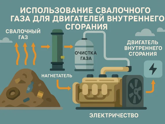 Решения по утилизации свалочного газа для двигателей внутреннего сгорания